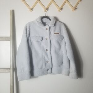 SIMPLY SOUTHERN GRAYISH BLUE FLEECE COAT SIZE LARGE